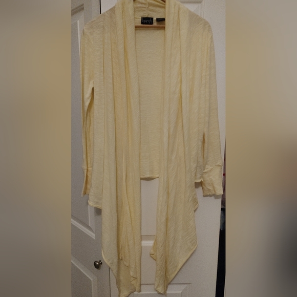Kersh Lemon Yellow Open Waterfall Cardigan ~ Size S - Picture 8 of 9